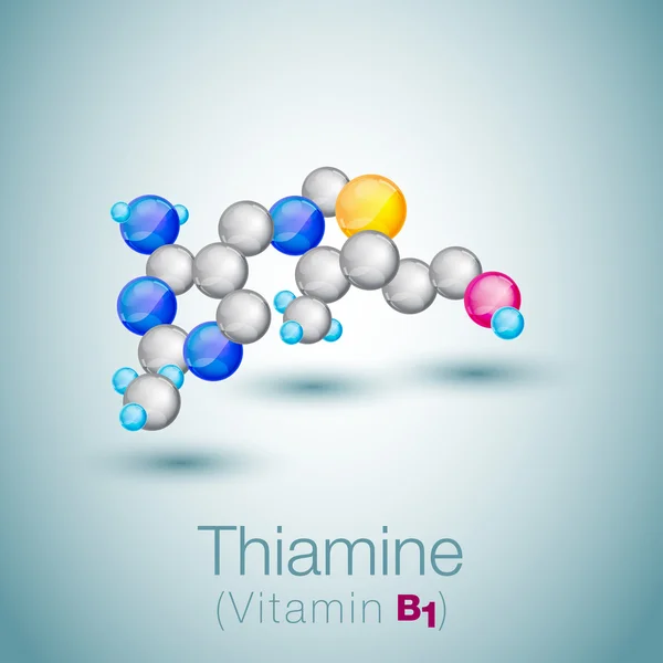 Tiamina o tiamina o vitamina B1 — Vector de stock