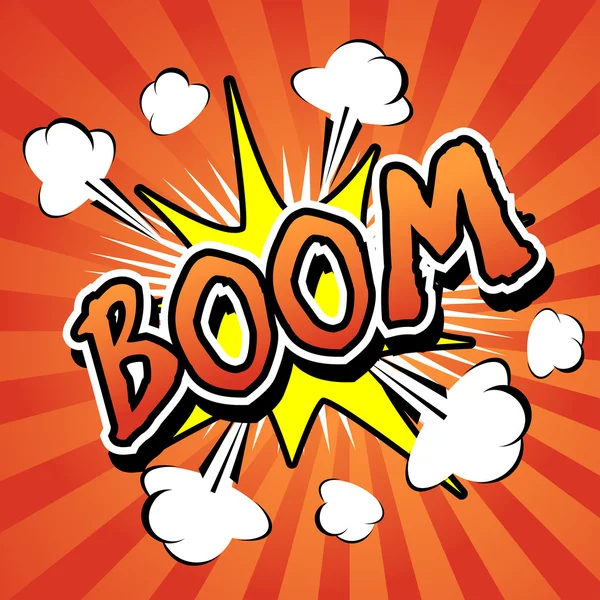 Boom! -Komik konuşma balonu, çizgi film Telifsiz Stok Vektörler
