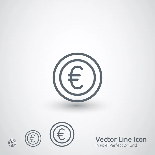 Monedas redondas en euros — Vector de stock