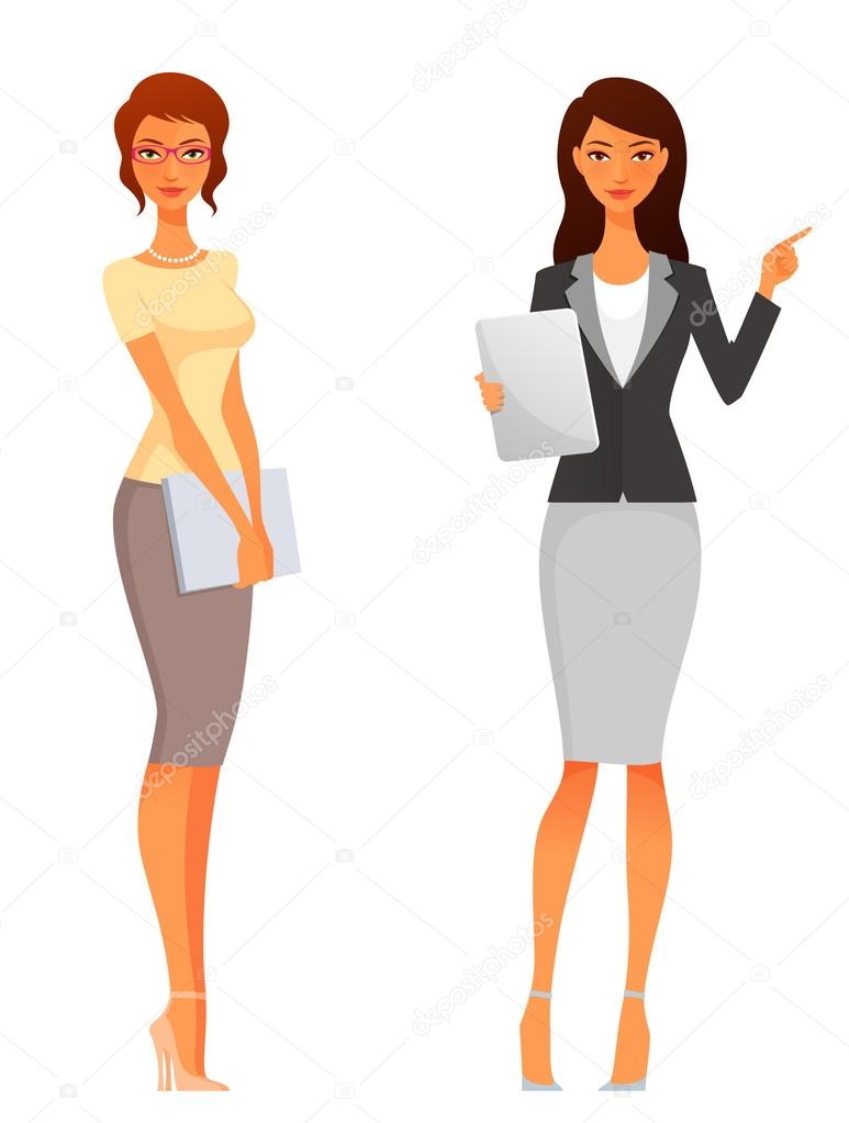 Beautiful office or business women in smart casual clothes
