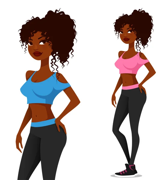 Mignon afro-américain fille — Image vectorielle