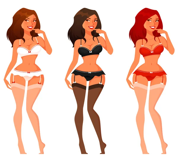 Sexy pinup girl in lingerie — Stock Vector
