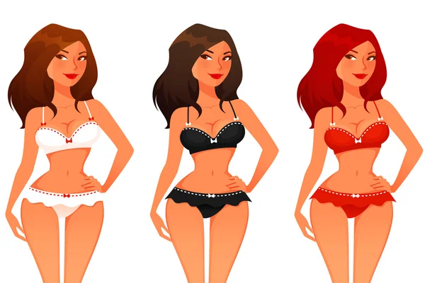 Lencería pelirroja imágenes de de vectorial |
