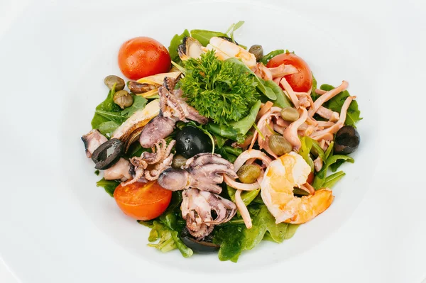 Insalata fresca con frutti di mare — Foto Stock