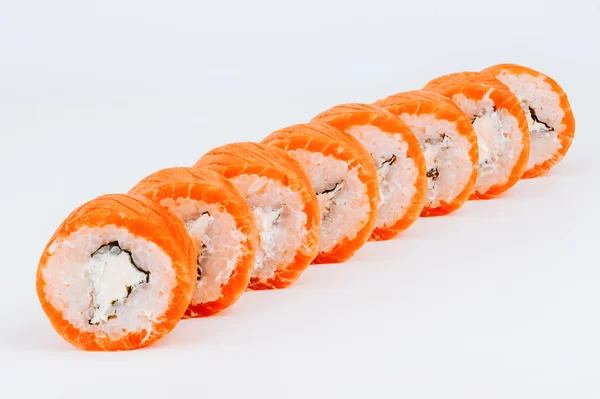 Sushi rolls with salmon fish — Stock Photo, Image