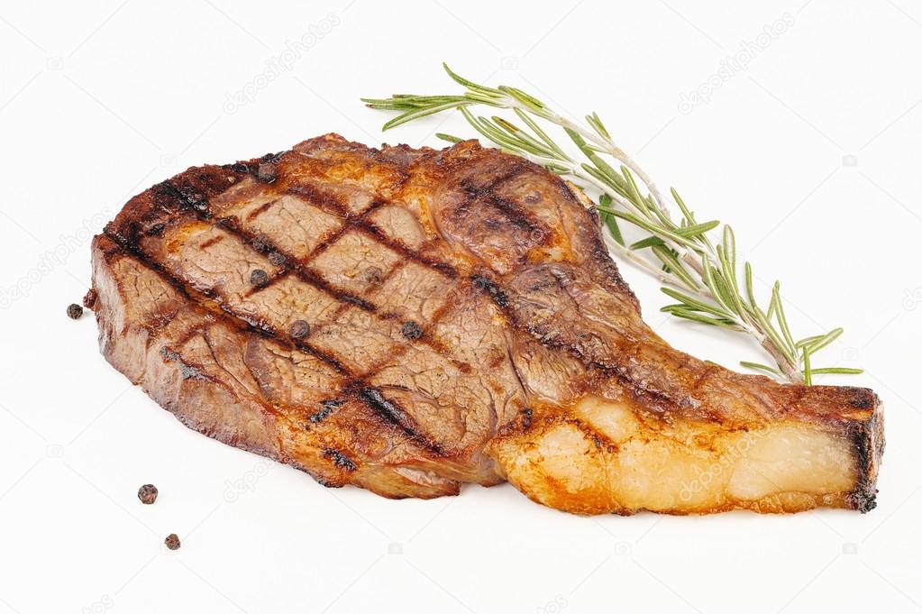 Juicy grilled beefsteak with herb