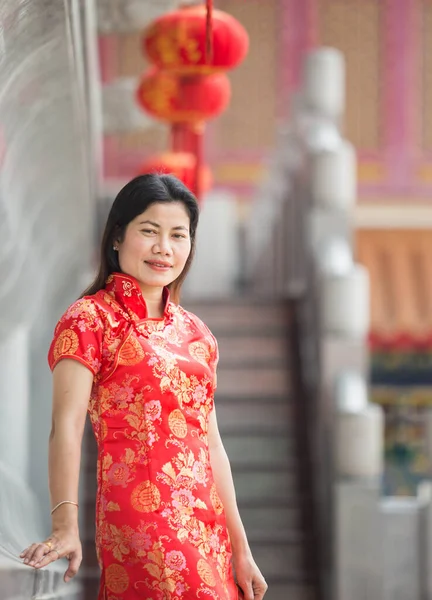 Retrato Una Mujer Cheongsam — Foto de Stock