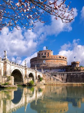 Angel Castle çiçeği ağaç Roma, İtalya