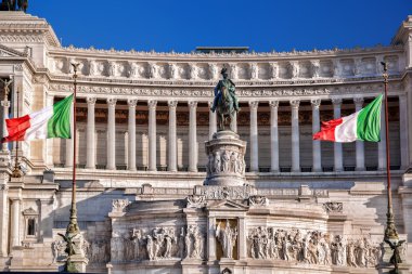 Roma İtalya Ulusal Anıt Victor Emmanuel II ile