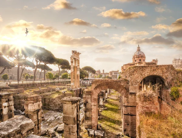 Beroemde Romeinse ruïnes in Rome, Italië — Stockfoto