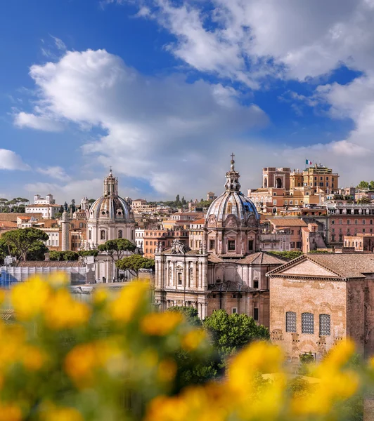 Uitzicht over Rome vanaf het Forum Romanum in Italië — Stockfoto