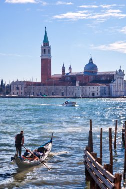 Venedik, İtalya 'da Gondollar