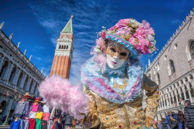 Karnaval maskesi, San Marco Meydanı Venedik, İtalya