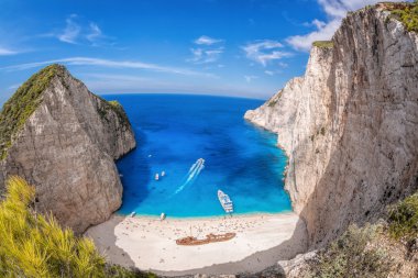 Batık Zakynthos Adası Yunanistan ile Navagio plaj