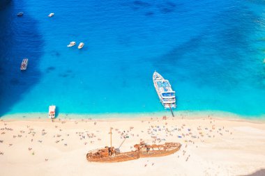 Batık Zakynthos Adası Yunanistan ile Navagio plaj
