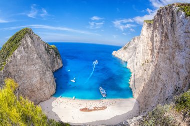 Batık Zakynthos Adası Yunanistan ile Navagio plaj