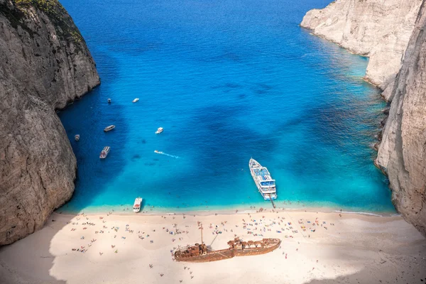 Batık Zakynthos Adası Yunanistan ile Navagio plaj