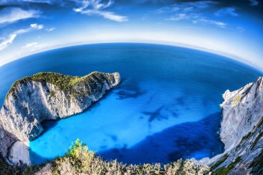 Batık Zakynthos Adası Yunanistan ile Navagio plaj