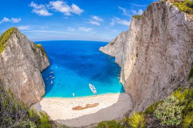 Batık Zakynthos Adası Yunanistan ile Navagio plaj