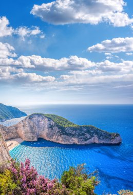 Batık Zakynthos Adası Yunanistan ile Navagio plaj