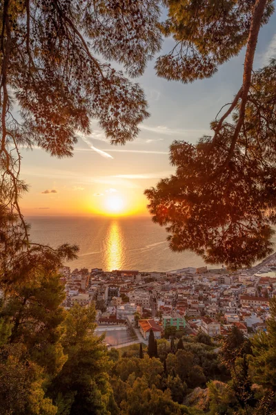 Zante città durante l'alba sull'isola di Zante in Grecia — Foto Stock