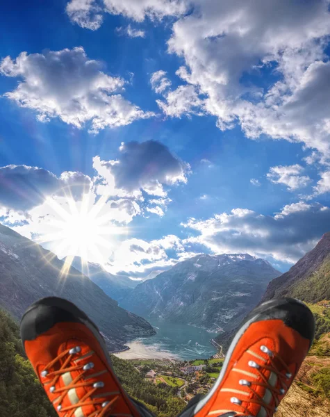 Famoso fiorde Geiranger na Noruega — Fotografia de Stock