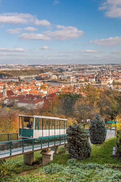 Cable Car Prague City Center Autumn Prague Czech Republic — Stock Photo, Image