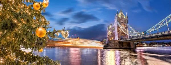 Panorama Tower Bridge Christmas Time London — Stock Photo, Image