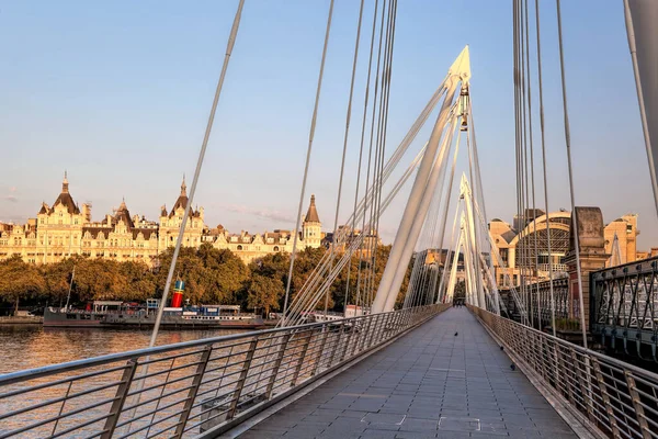 Golden Jubilee Bridge Bei Sonnenaufgang London England Großbritannien — Stockfoto