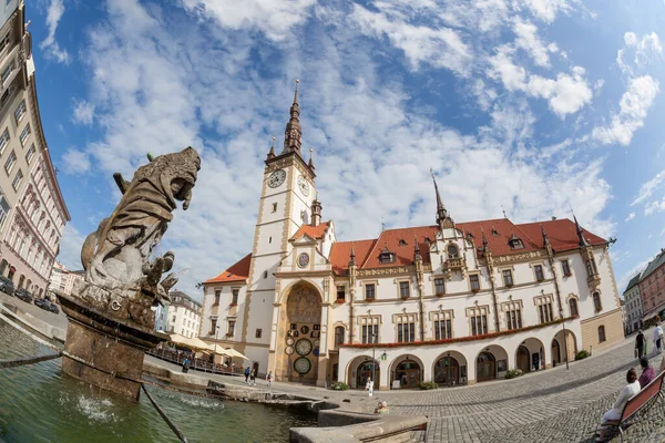 Fonte Hércules Com Câmara Municipal Olomouc Unesco República Checa — Fotografia de Stock