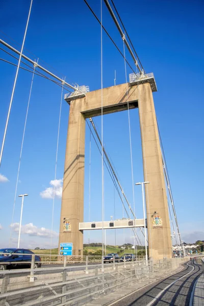 Tamarský Most Přes Řeku Tamar Mezi Devonem Cornwallem Plymouthu Devon — Stock fotografie