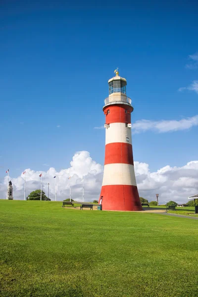 Plymouth Hoe Plymouth Devon Ngiltere Deki Eddystone Deniz Feneri — Stok fotoğraf