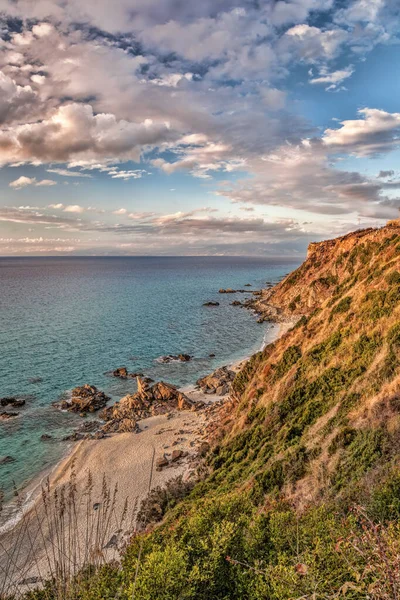 Costa Della Calabria Con Mare Azzurro Splendide Spiagge Vibo Valentia — Foto Stock
