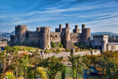 Ünlü Conwy Castle Walesh kaleler Galler, Birleşik Krallık, dizi
