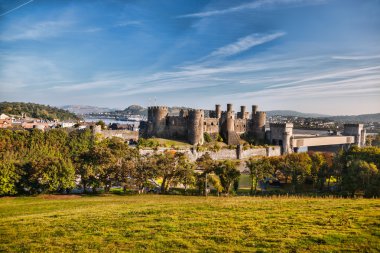Ünlü Conwy Castle Walesh kaleler Galler, Birleşik Krallık, dizi