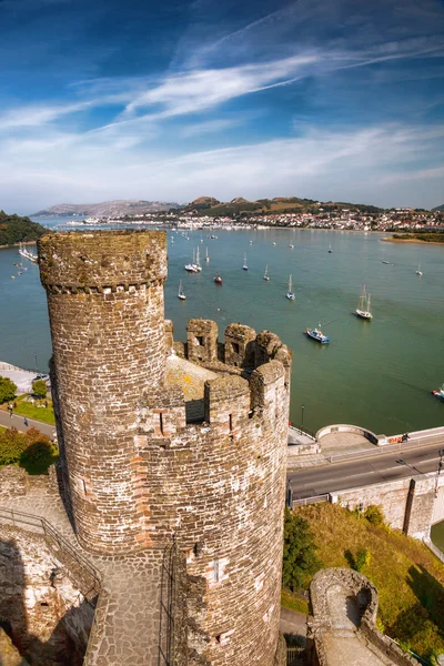 Famoso castillo de Conwy en Gales, Reino Unido, serie de castillos Walesh —  Fotos de Stock