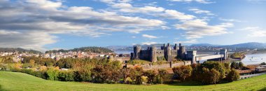 Ünlü Conwy Castle Walesh kaleler Galler, Birleşik Krallık, dizi