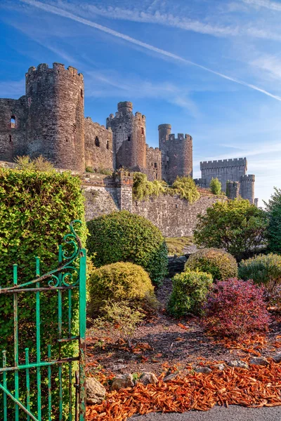 Famoso castillo de Conwy en Gales, Reino Unido, serie de castillos Walesh —  Fotos de Stock