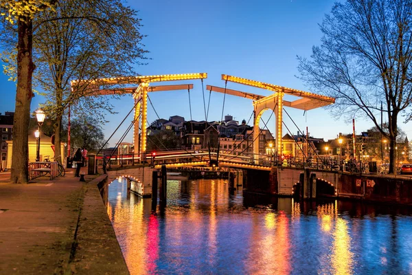 Famous Amsterdam city with canal in Holland — Stock Photo, Image