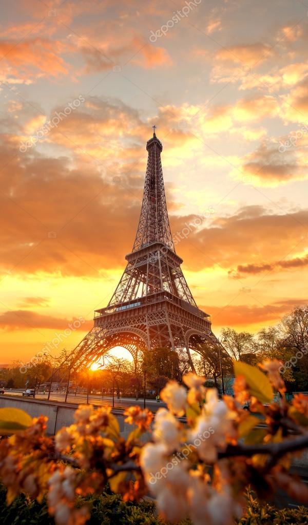 Eiffel Tower During Beautiful Spring Morning In Paris France Stock Photo By C Samot 64775219