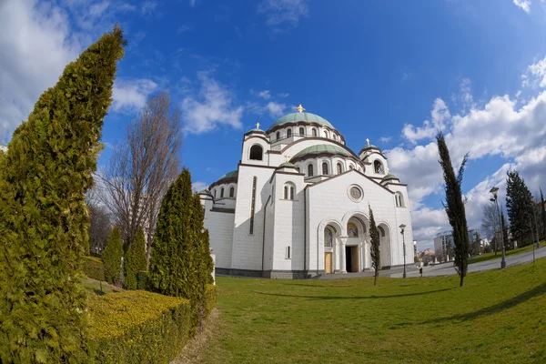 Belgrad, Sırbistan başkenti şehir St. Sava Katedrali — Stok fotoğraf