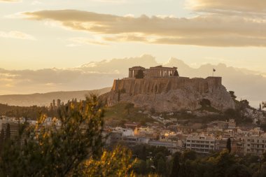 Atina, Yunanistan 'da Partenon Tapınağı ile Akropol