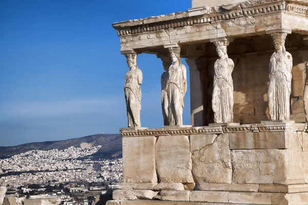 Ünlü Caryatides Acropolis, Atina, Yunanistan — Stok fotoğraf