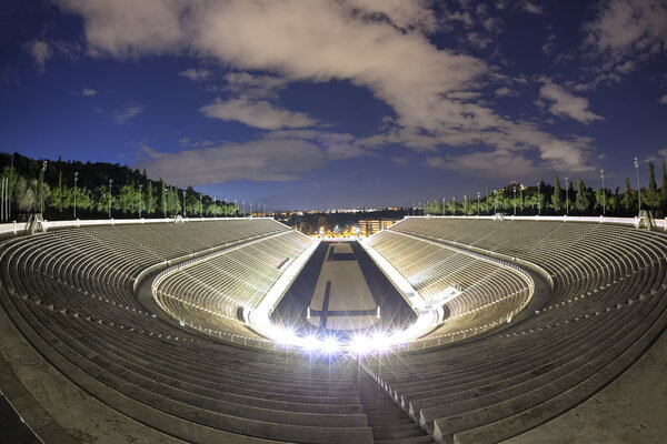 Panathenaic stadium  in Athens, Greece (hosted the first modern Olympic Games in 1896