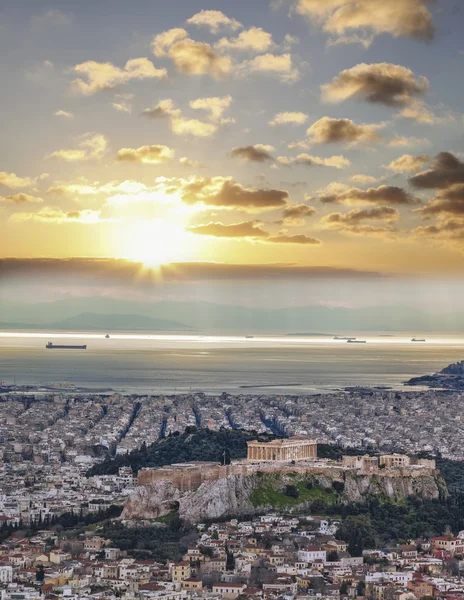 Acropoli con tempio del Partenone ad Atene, Grecia — Foto Stock