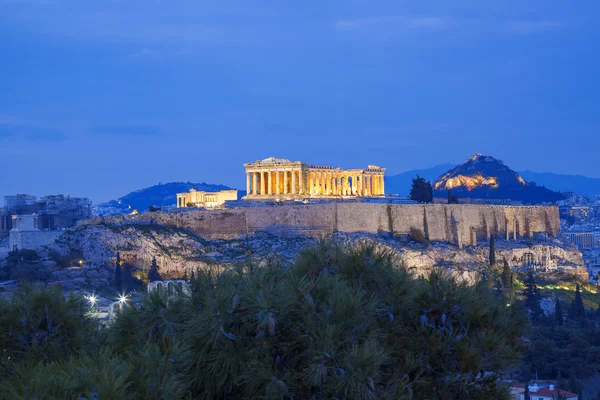 Acrópolis con templo de Partenón en Atenas, Grecia —  Fotos de Stock