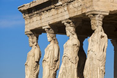 Ünlü Caryatides Acropolis, Atina, Yunanistan