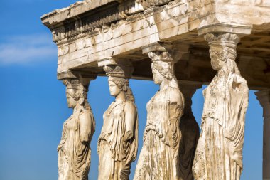 Ünlü Caryatides Acropolis, Atina, Yunanistan