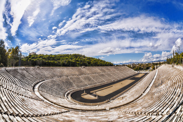 Panathenaic stadium in Athens, Greece (hosted the first modern Olympic Games in 1896