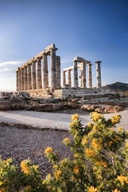 Yunan tapınağı poseidon, cape sounion Yunanistan